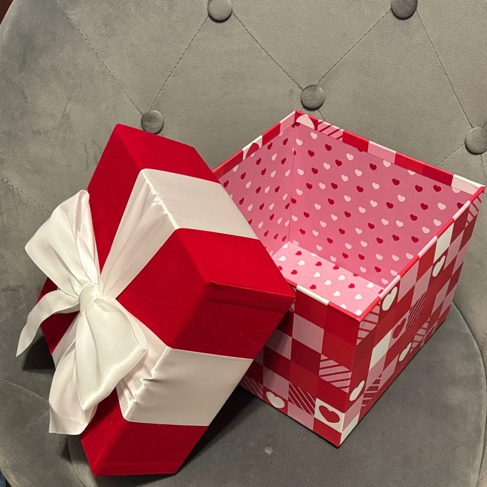 Red and White Gift Box with Bow